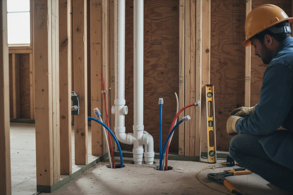 Drain and supply rough-in during Drain Cleaning in Cross Plains
